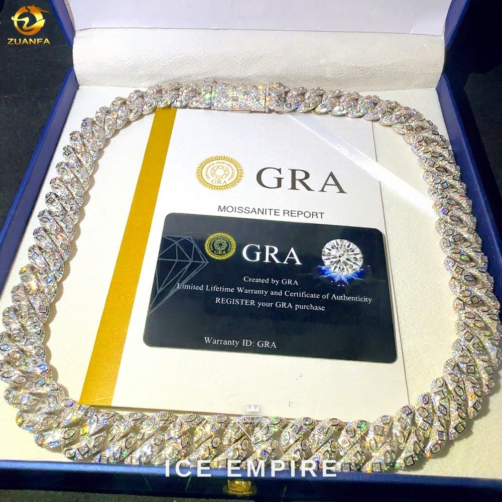 Iced Out Rose Gold Plated Moissanite Cuban Chain