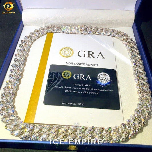 Iced Out Rose Gold Plated Moissanite Cuban Chain