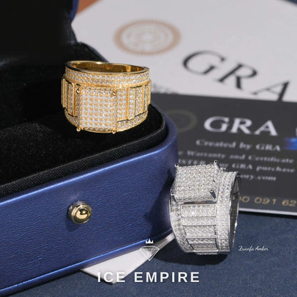 Iced Out Gold Plated Moissanite Ring