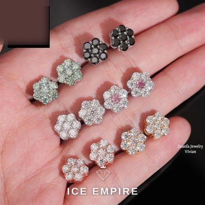 Iced Out 925 Silver Moissanite Earrings