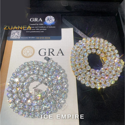 Iced Out Rose Gold Plated Moissanite Cuban Chain