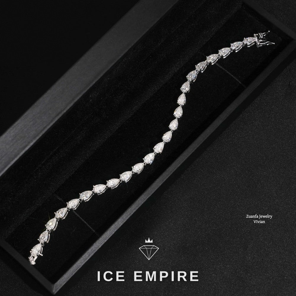 Iced Out 925 Silver Moissanite Tennis Bracelet
