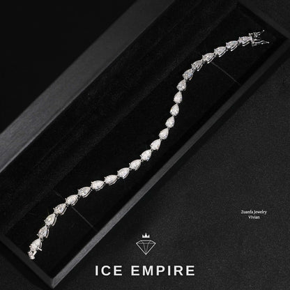 Iced Out 925 Silver Moissanite Tennis Bracelet