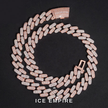 Iced Out Rose Gold Plated Moissanite Cuban Chain