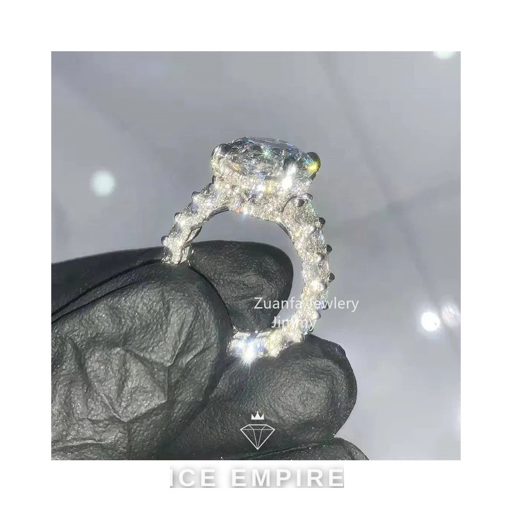 Iced Out 925 Silver Moissanite Ring