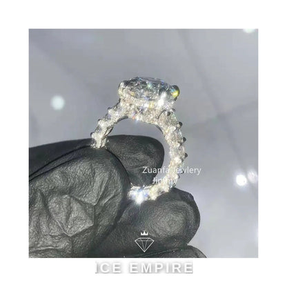 Iced Out 925 Silver Moissanite Ring