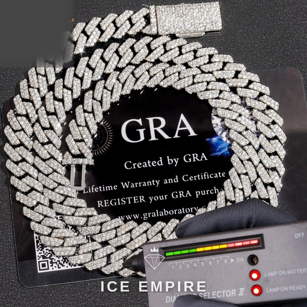 Iced Out Rose Gold Plated Moissanite Cuban Chain