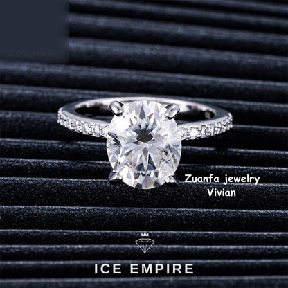 Iced Out Rose Gold Plated Moissanite Ring