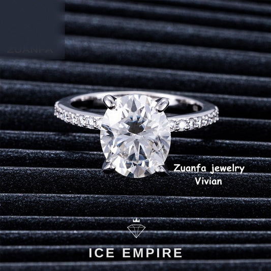 Iced Out Rose Gold Plated Moissanite Ring