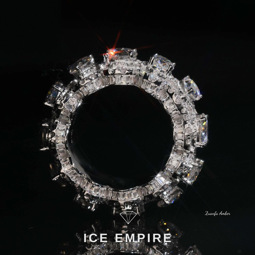 Iced Out Cluster Rose Gold Plated Lab Grown Diamond Ring
