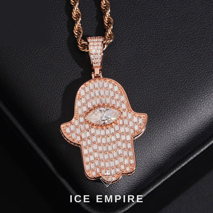 Iced Out Rose Gold Plated Moissanite Pendant