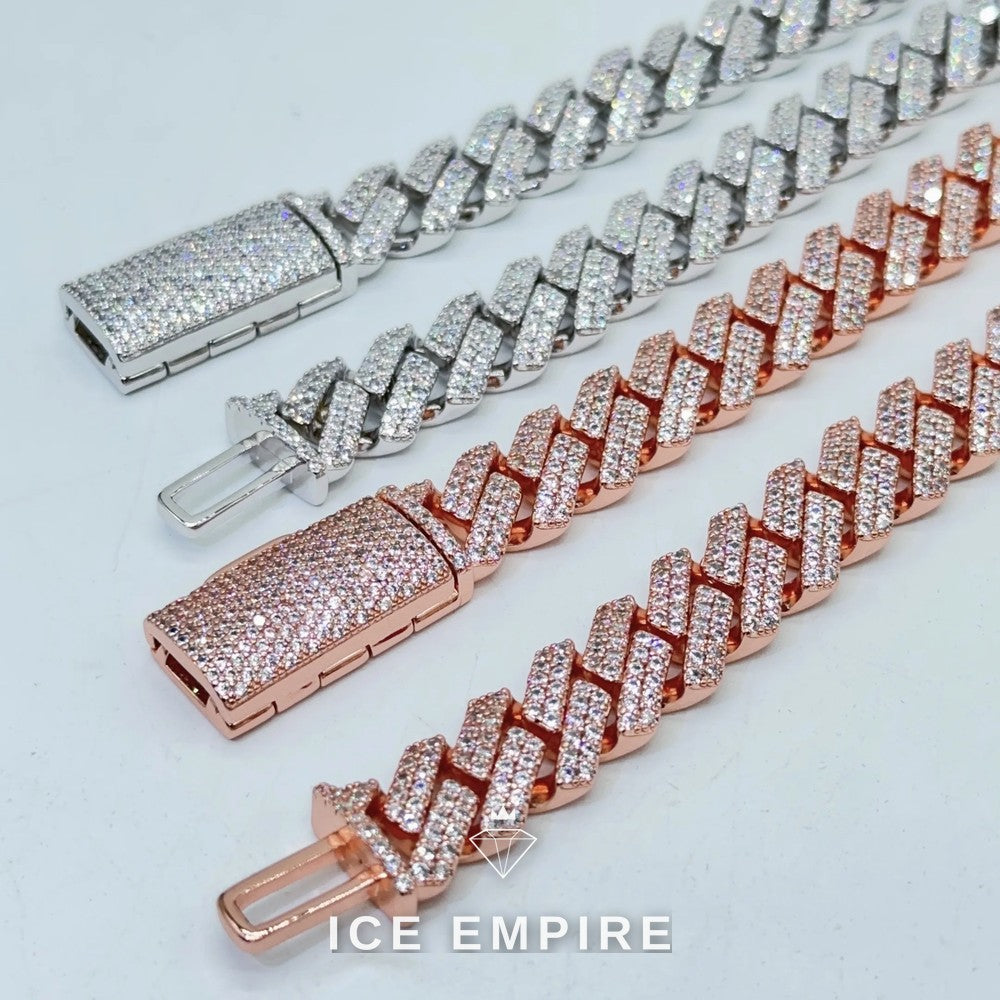 Iced Out Gold Plated Moissanite Cuban Chain