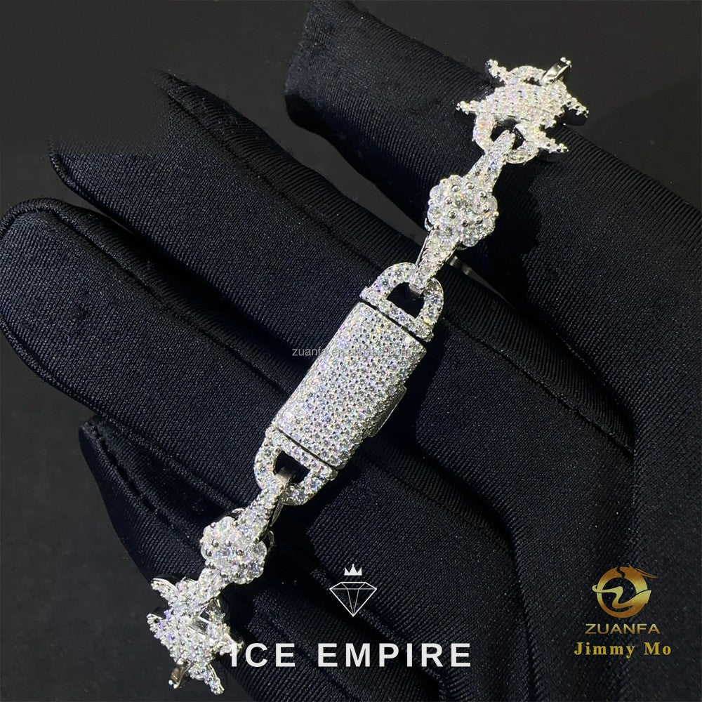Iced Out Cross Rose Gold Moissanite Cuban Chain