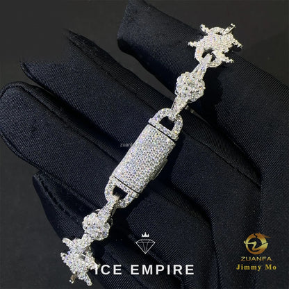 Iced Out Cross Rose Gold Moissanite Cuban Chain