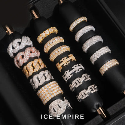 Iced Out Baguette Gold Plated Moissanite Ring