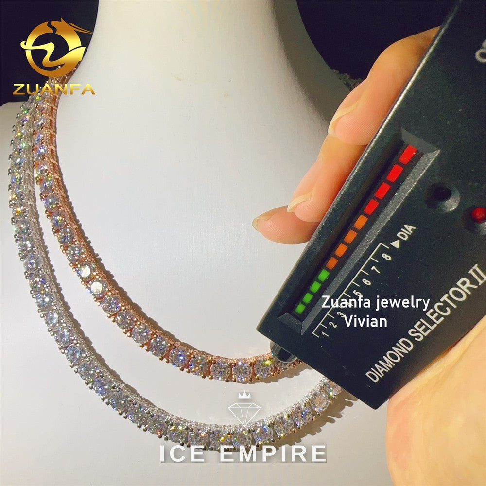Iced Out Rose Gold Plated Moissanite Cuban Chain