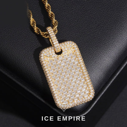 Iced Out Baguette Gold Plated Moissanite Pendant