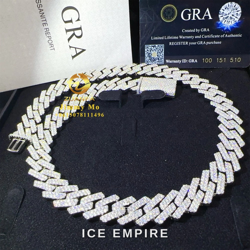 Iced Out Rose Gold Plated Moissanite Cuban Chain