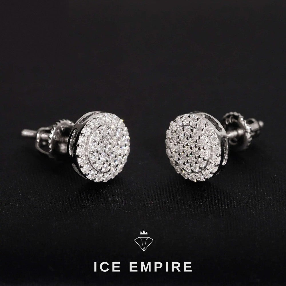 Iced Out 14K Gold Moissanite Stud Earrings