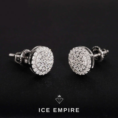 Iced Out 14K Gold Moissanite Stud Earrings