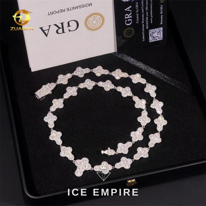 Iced Out Cross Rose Gold Plated Moissanite Cuban Chain