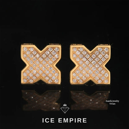 Iced Out 925 Silver Moissanite Earrings