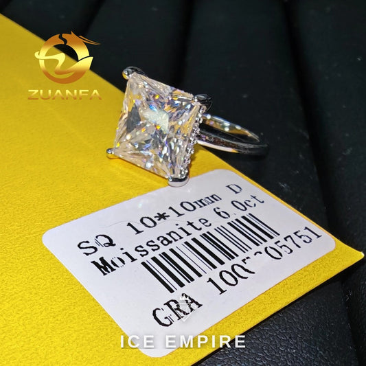 Iced Out 925 Silver Moissanite Wedding Band