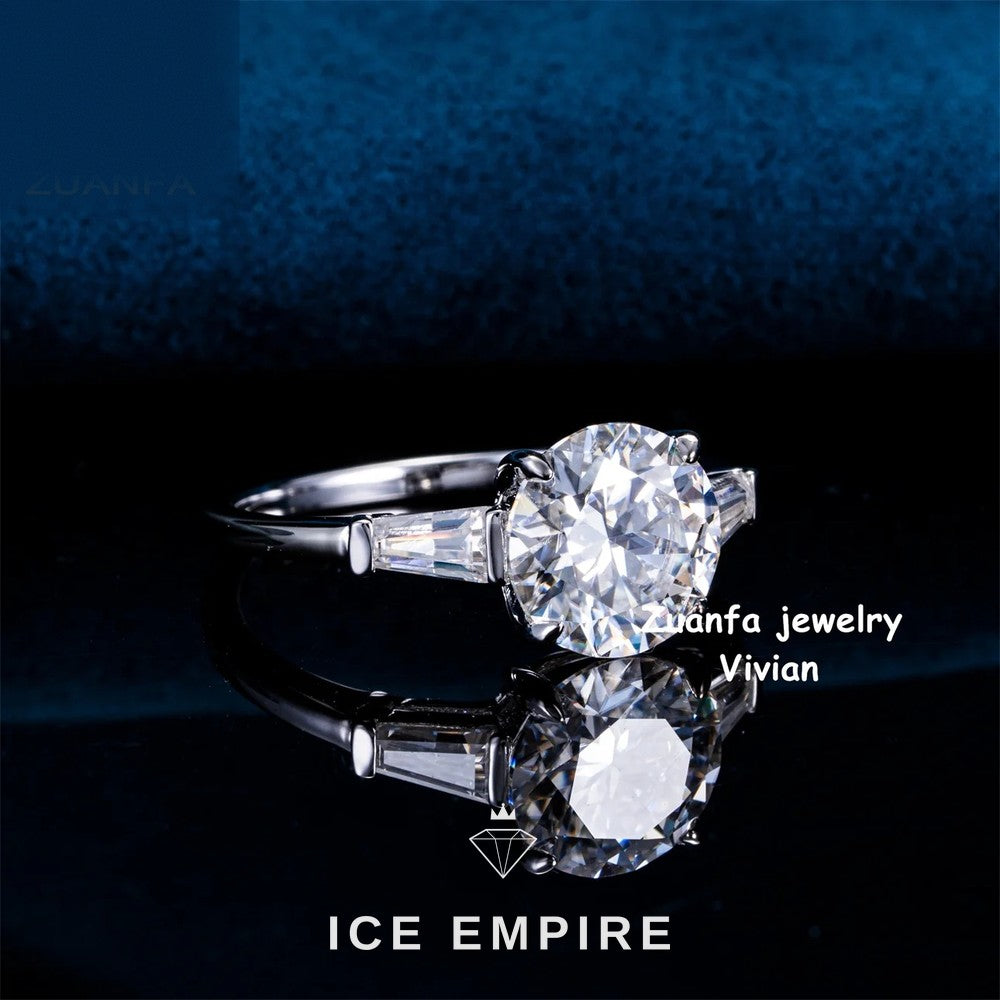 Iced Out 925 Silver Moissanite Ring