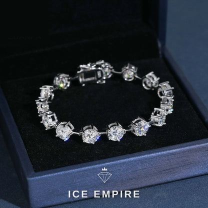 Iced Out 925 Silver Moissanite Tennis Bracelet
