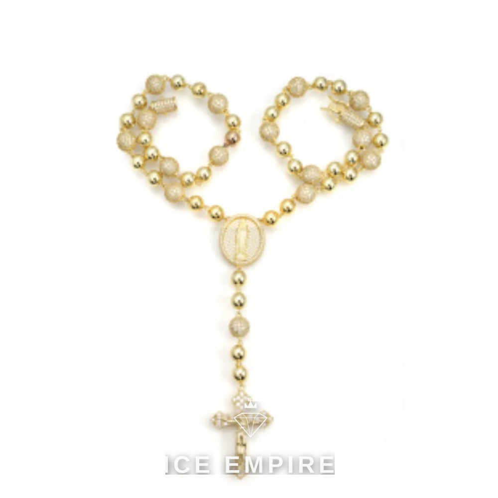 Iced Out Rose Gold Moissanite Cuban Chain