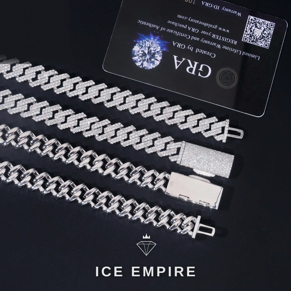 Iced Out Rose Gold Plated Moissanite Cuban Chain