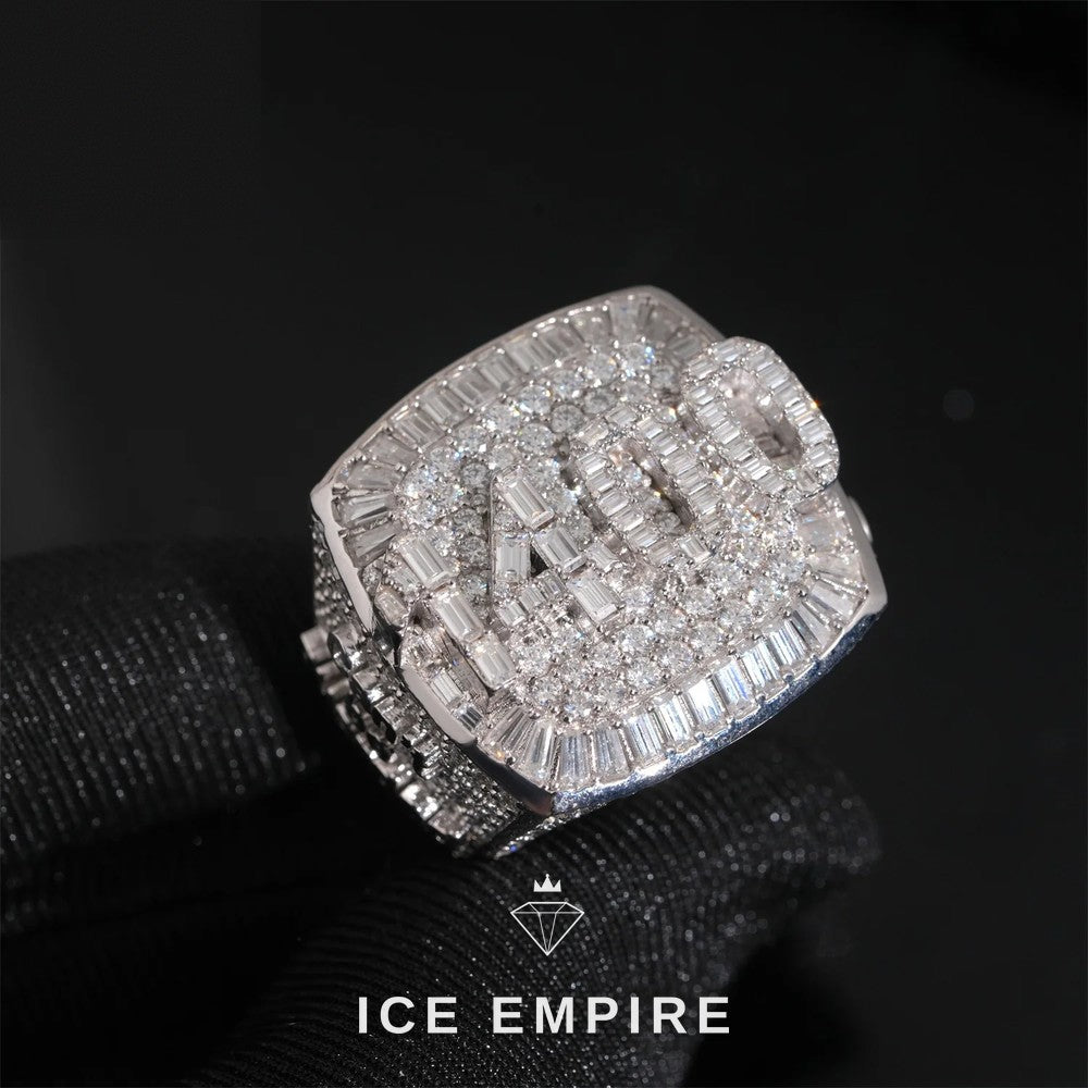 Iced Out Baguette Rose Gold Plated Moissanite Ring