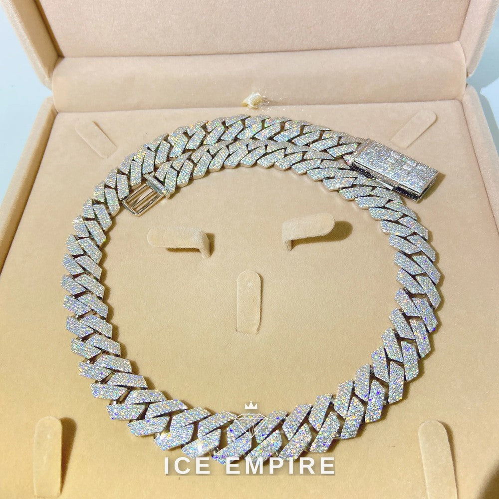 Iced Out Rose Gold Plated Moissanite Cuban Chain