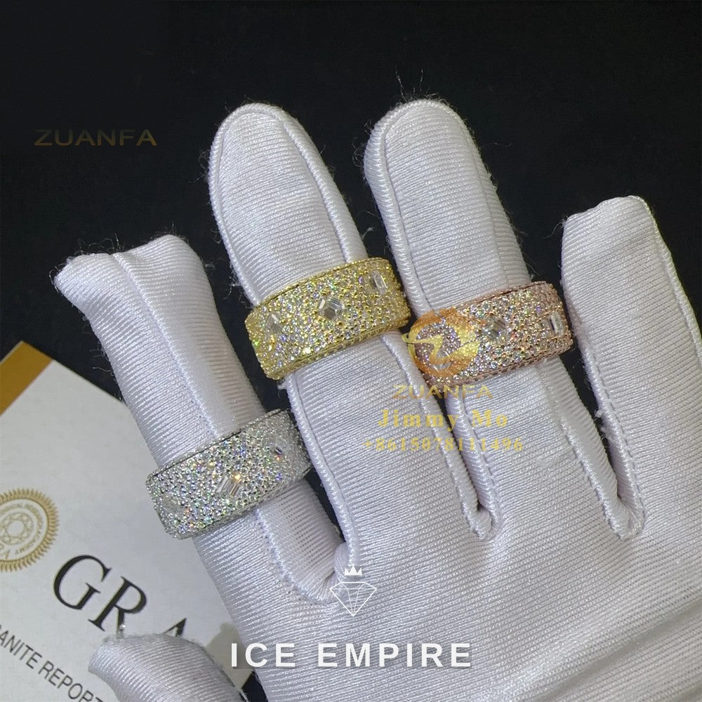 Iced Out 925 Silver Moissanite Ring