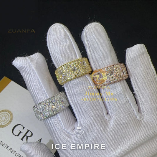 Iced Out 925 Silver Moissanite Ring