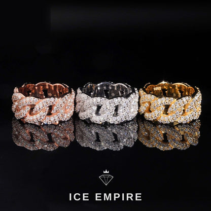 Iced Out Rose Gold Plated Moissanite Cuban Chain