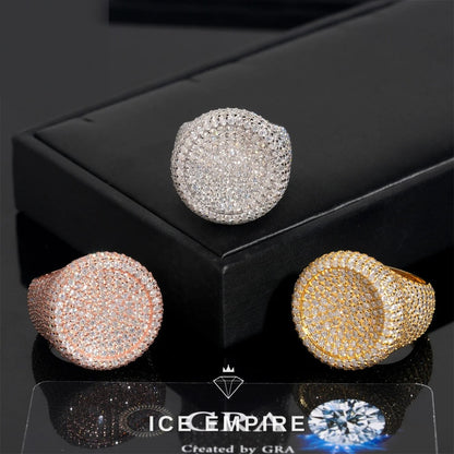 Iced Out Gold Plated Moissanite Ring