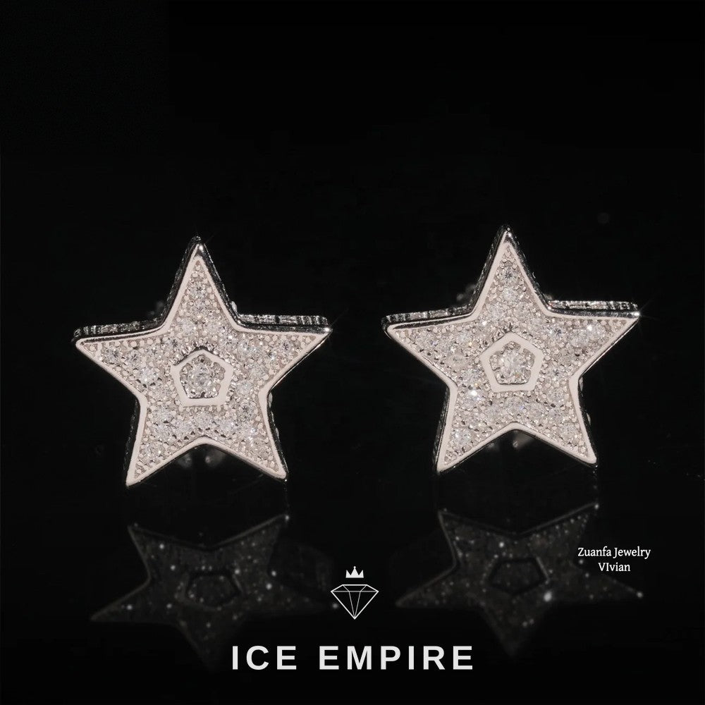 Iced Out 925 Silver Moissanite Earrings