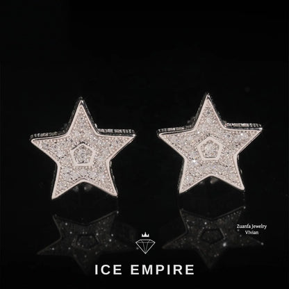 Iced Out 925 Silver Moissanite Earrings