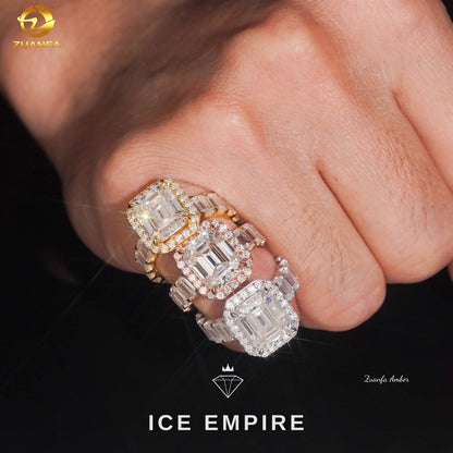 Iced Out 14K Gold Lab Grown Diamond Wedding Band