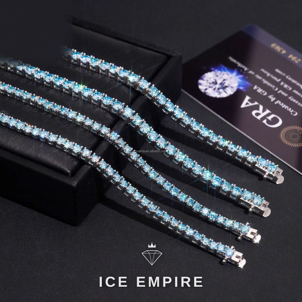 Iced Out 925 Silver Moissanite Tennis Chain