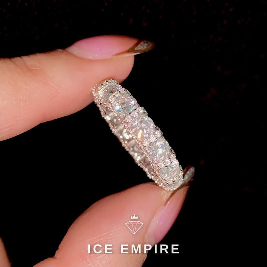 Iced Out 925 Silver Moissanite Ring