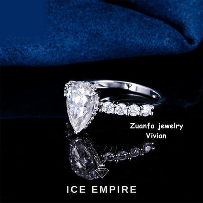 Iced Out 925 Silver Moissanite Ring