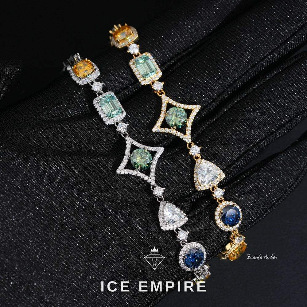 Iced Out 925 Silver Moissanite Tennis Chain