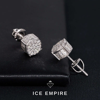 Iced Out 925 Silver Moissanite Stud Earrings