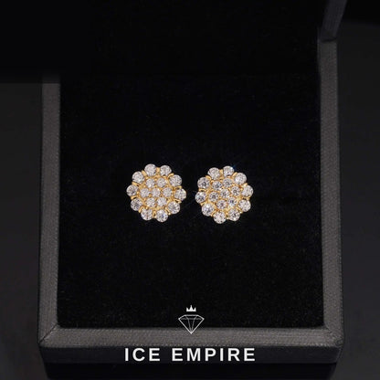 Iced Out Rose Gold Plated Moissanite Stud Earrings