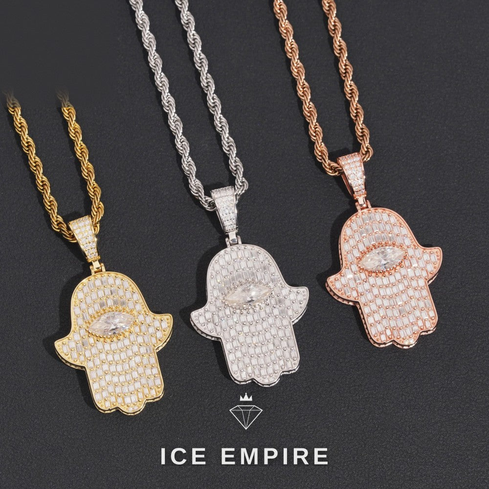Iced Out Rose Gold Plated Moissanite Pendant