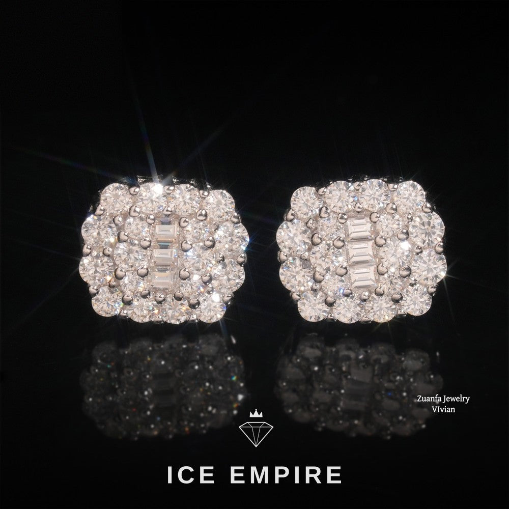 Iced Out 925 Silver Moissanite Earrings