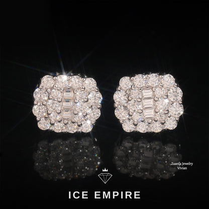 Iced Out 925 Silver Moissanite Earrings