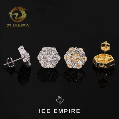 Iced Out 925 Silver Moissanite Earrings
